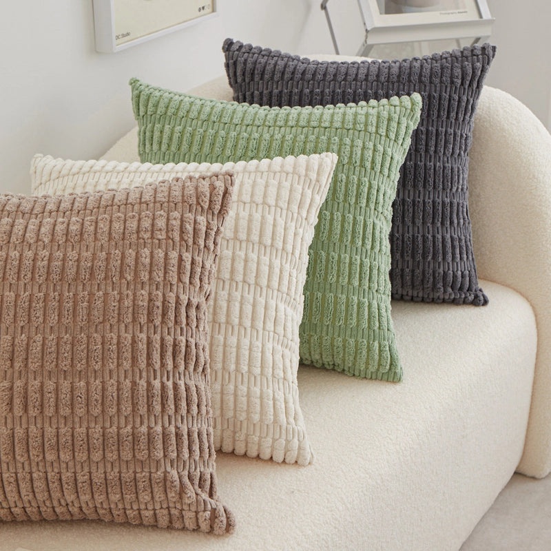 Minimalist Casual Stripe Plush Cotton Throw Pillow|Home Decor Pillows