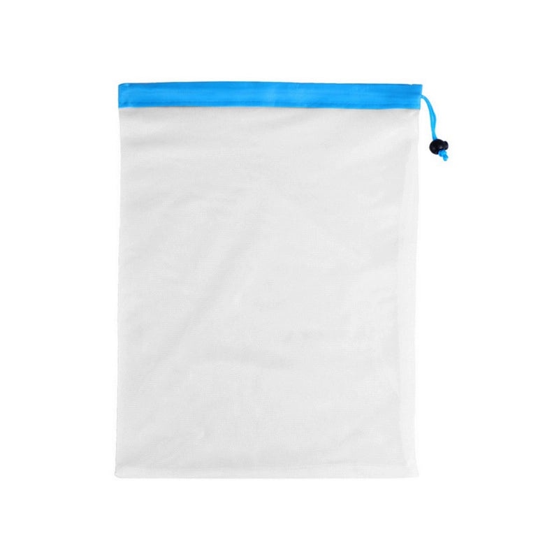 Reusable Patchwork Polyester Mesh Produce Bag with Drawstring | Grocery Storage & Shopping Bags