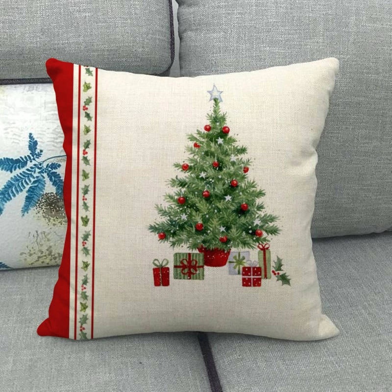 Festive Cartoon Linen Pillow Covers for Couch & Sofa|Home Decor & Pillows