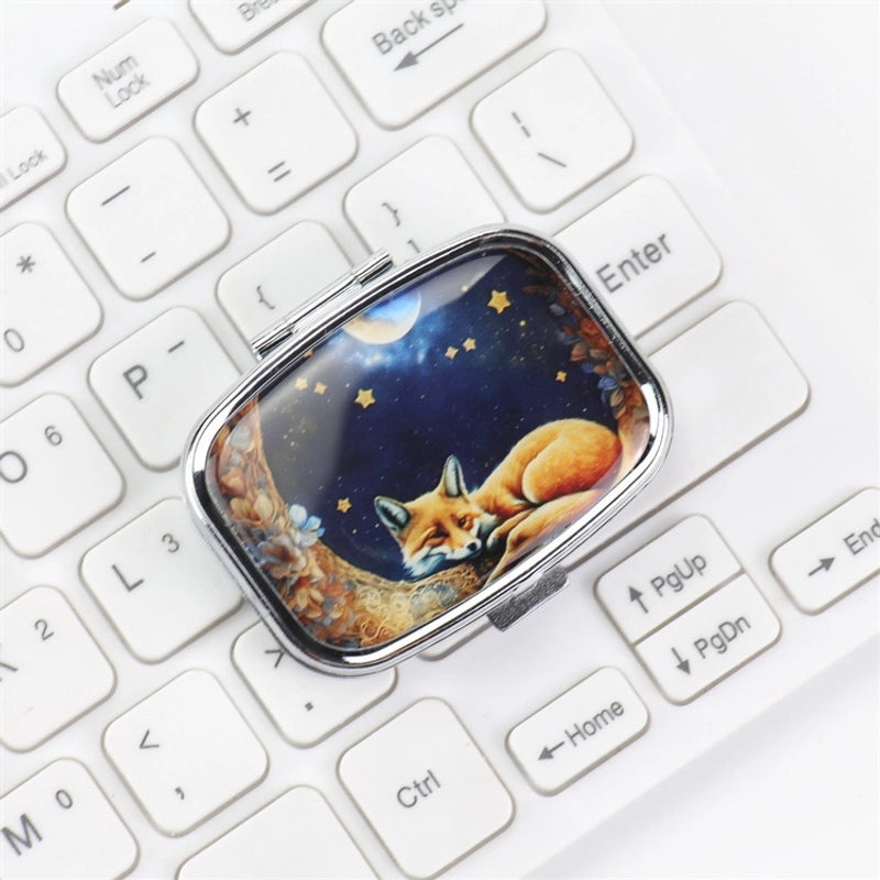 Portable Metal Two-Compartment Mini Storage Box for Jewelry and Medicine | Jewelry Storage Boxes