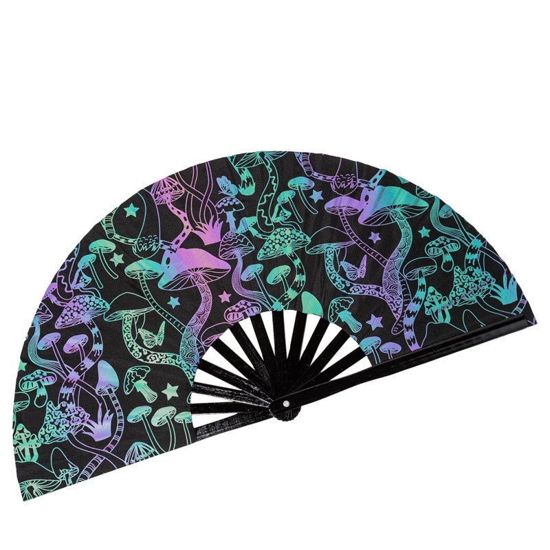33cm Reflective Bamboo Folding Fan for Party & Kung Fu | Fans & Handheld Cooling Accessories