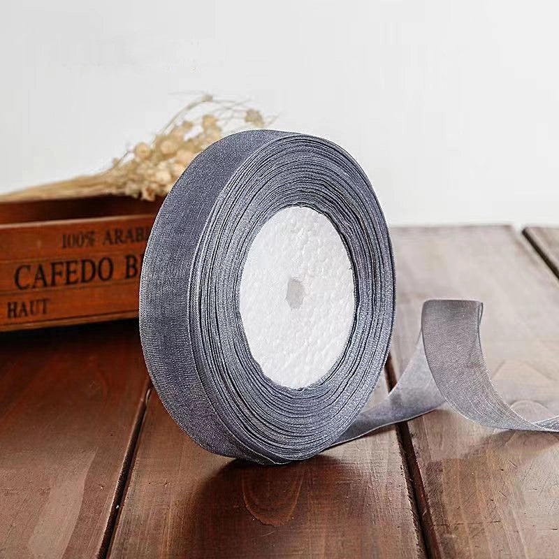 2cm Wide Transparent Snow Pattern Ribbon for Gift Wrapping and Floral Hair Accessories | Gift Packaging & Craft Supplies