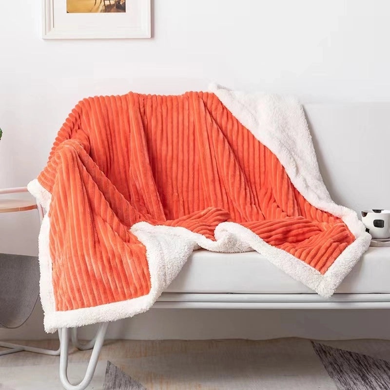 Double Layer Lambskin Flannel Blanket for Summer | Home & Living
