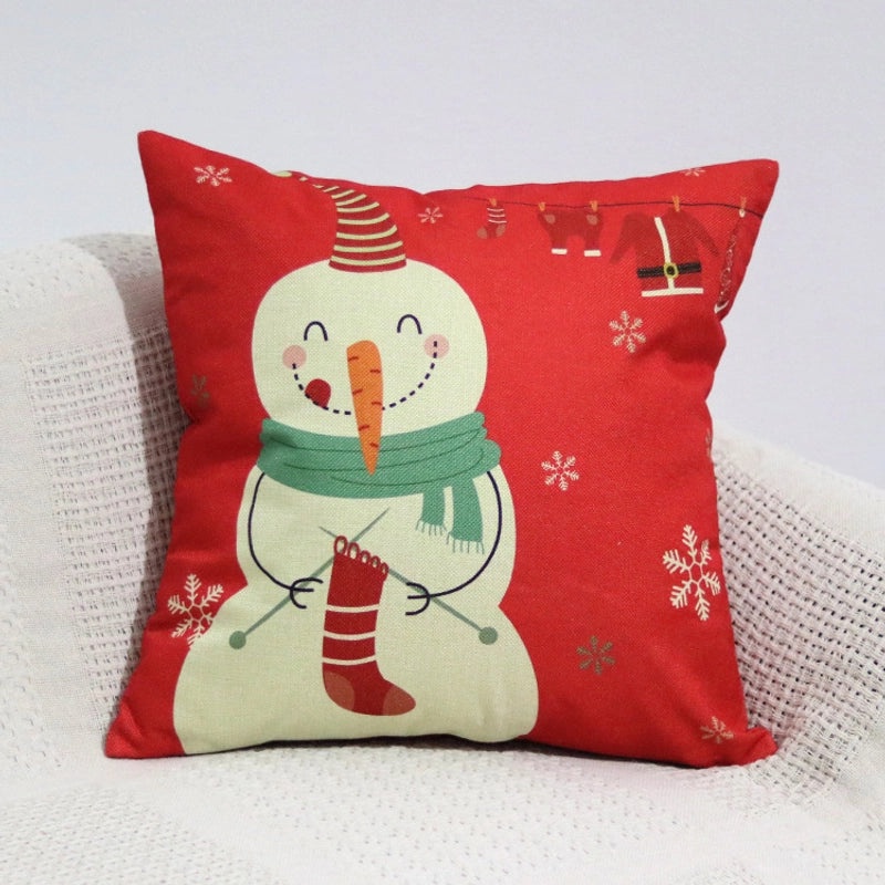 Festive Christmas Pillow Covers with Santa Claus, Owl, and Snowman Designs | Home Decor Pillows