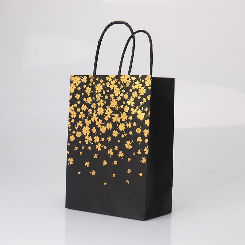 Love Spot Gilding Kraft Paper Gift Bag with Paper Rope Handle | Gift Bags