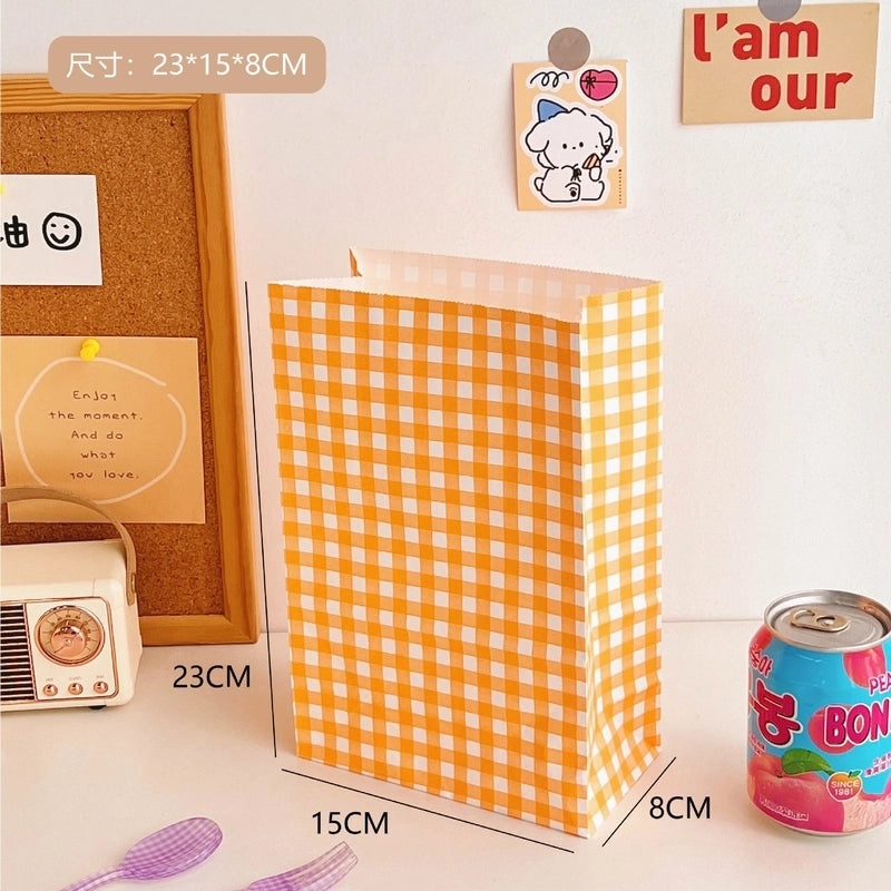 Plaid Kraft Paper Birthday Gift Bag Single Piece | Birthday Gift Bags
