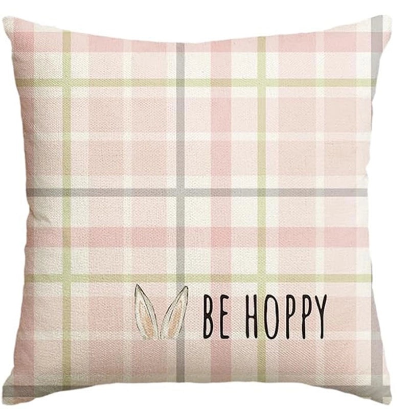 Cute Easter Rabbit Linen Pillow Covers for Couch Sofa Decor | Home Decor Bedding & Pillows