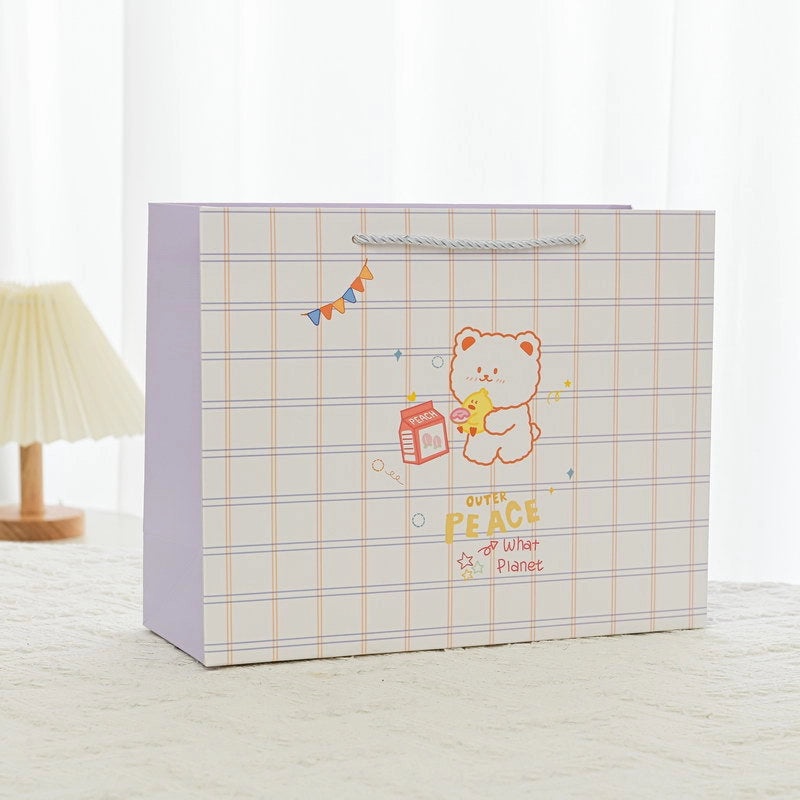 Adorable White Cartoon-Themed Cardboard for Casual Gift Wrapping|Gift Wrapping Supplies