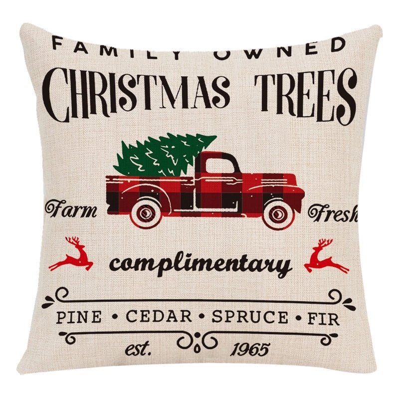 Cozy Letter Snowman and Elk Pattern Chemical Fiber Pillow Covers|Home Decor Pillows