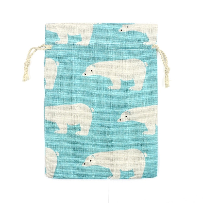 Stylish Printed Cotton Linen Cosmetic Pouch with Hand Strap for Travel Storage|Cosmetic Bags & Cases