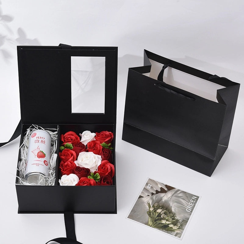 Transparent PVC Rose Gift Box with Window | Flower Gift Packaging