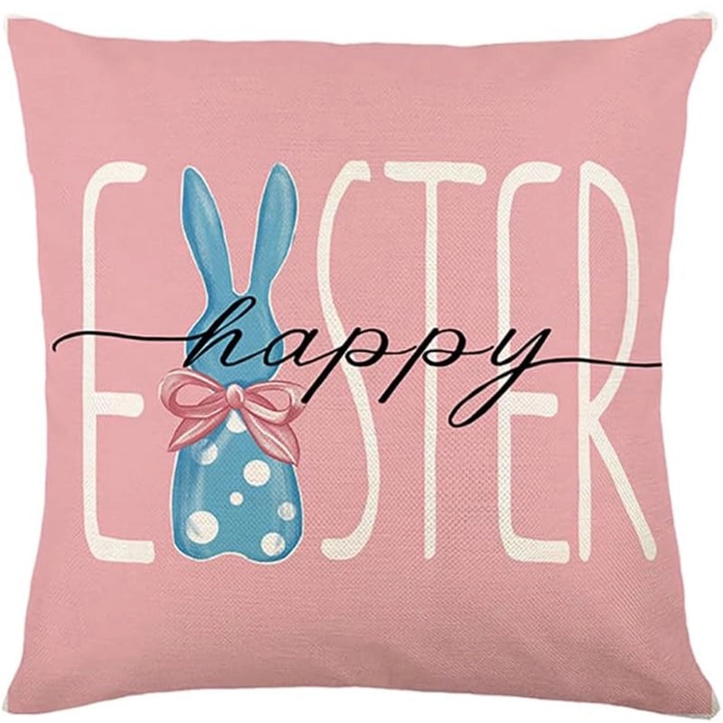 Cute Easter Rabbit Linen Pillow Covers for Couch Sofa Decor | Home Decor Bedding & Pillows