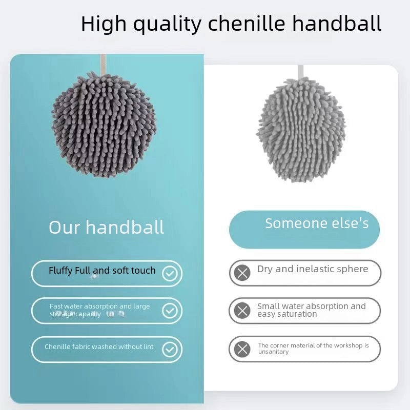 Quick-Dry Chenille Hand Towel Thickened Absorbent Kitchen Bathroom Hanging Cloth | Home & Kitchen Textiles