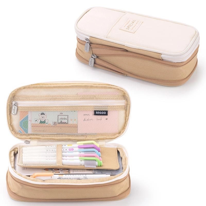 Angoo Japanese Korean Style Macaron Color Large Capacity Upgrade Pencil Case Stationery Box|文具用品