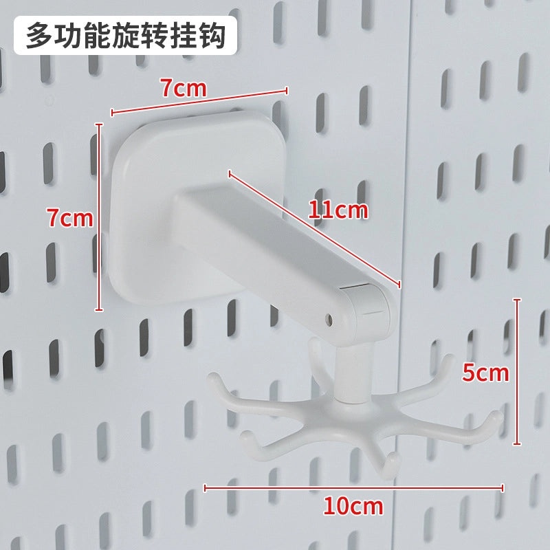 Multi-Functional Wall-Mounted Storage Rack No-Drill Hook Organizer for Kitchen Bathroom Dorm Entrance|Home Storage & Organization