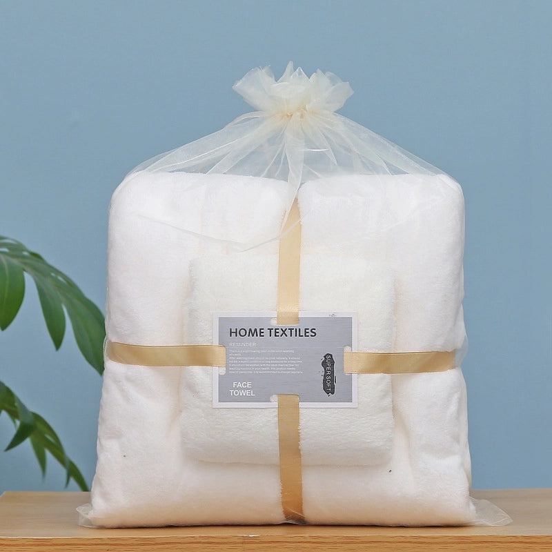 Soft Absorbent Adult & Baby Bath Towels Non-Cotton Coral Fleece Set for Boys and Girls|Home & Bath Textiles