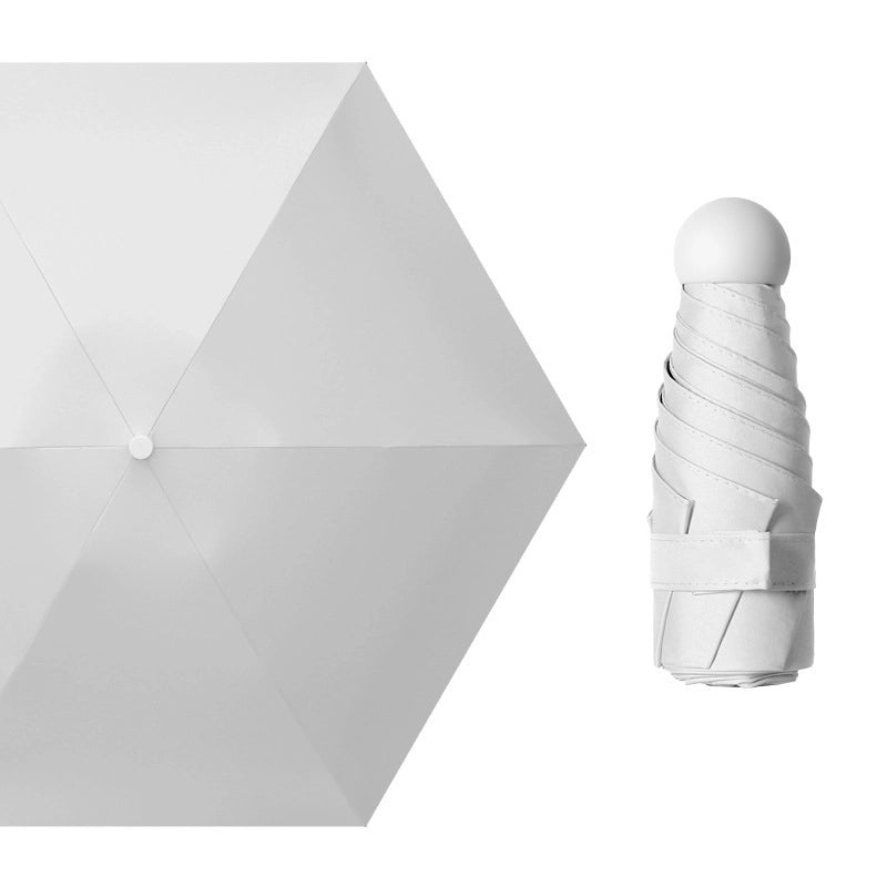 Mini Five-Fold Compact Umbrella | Portable Sun Shade Pocket Umbrella for Sun Protection with Custom Logo | Gifts & Promotional Products