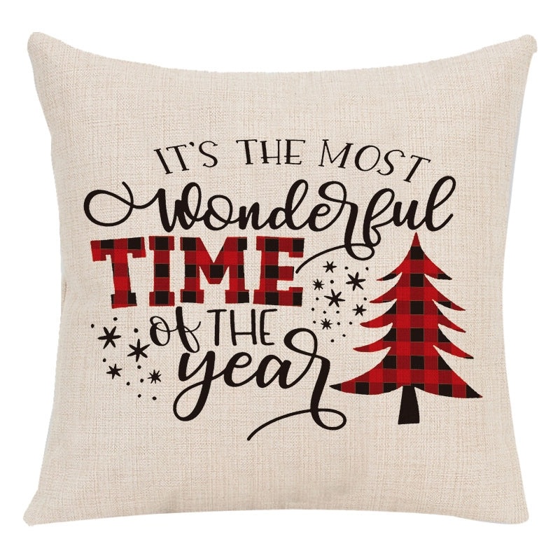 Cozy Letter Snowman and Elk Pattern Chemical Fiber Pillow Covers|Home Decor Pillows