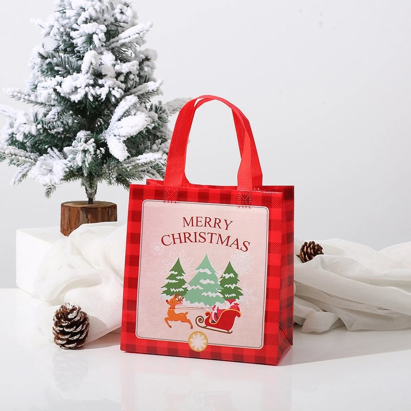 Christmas Minimalist Snowman Letter Nonwoven Gift Bags for Party Favors|Party Supplies & Gift Bags