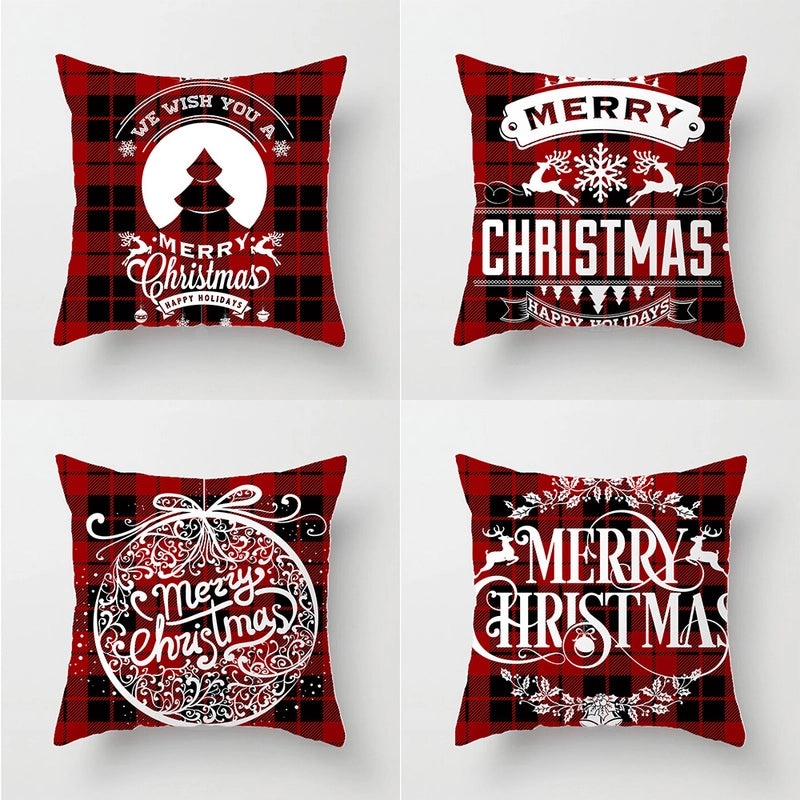 Christmas Ethnic Letter Elk Pillow Covers for Couch Sofa Decor | Home Decor Cushions