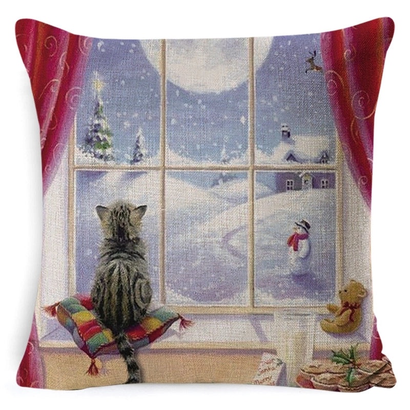 Vintage Letter and Deer Linen Cushion Covers|Home Decor Pillows