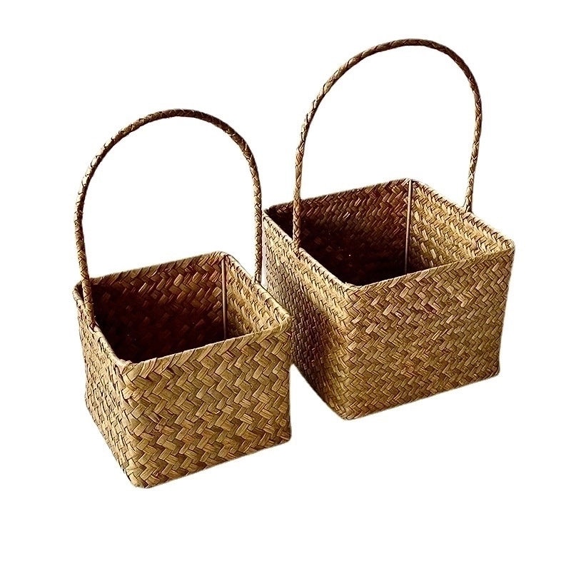 Pastoral Solid Color Wicker Straw Handbag Chic Bohemian Style|Women's Accessories Bags & Purses