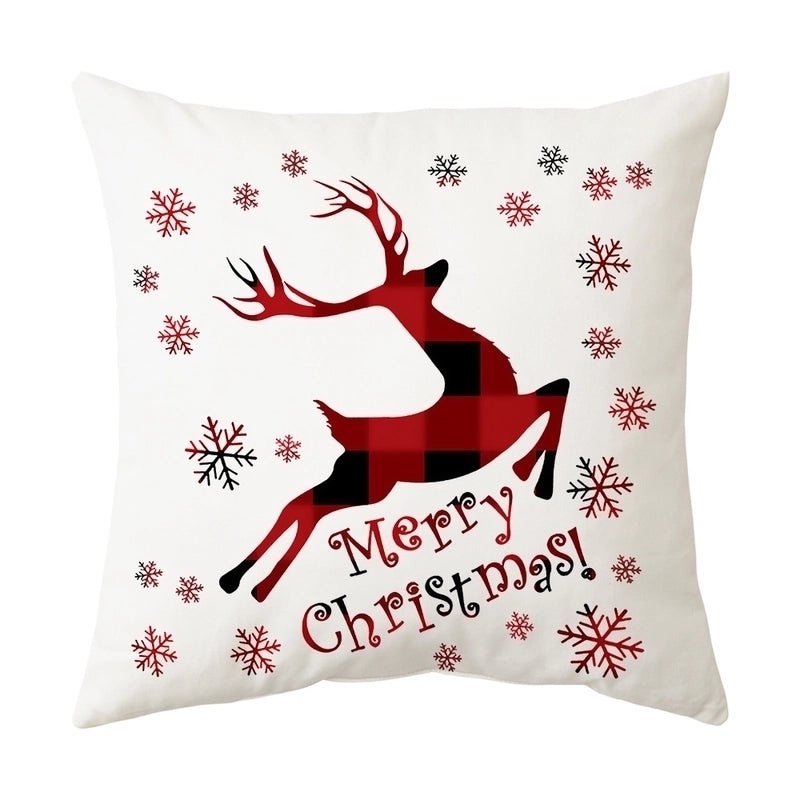 Festive Christmas Tree Snowflake Elk Plush Cushion Covers for Home Decor|Home Decor & Accessories