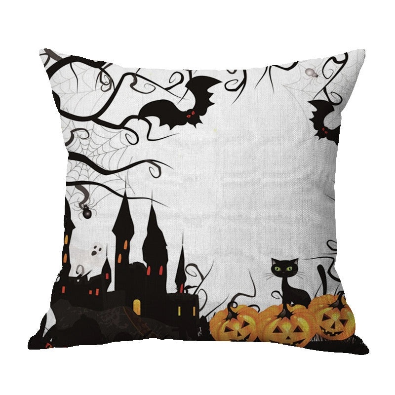 Halloween Punk Skull Linen Pillow Covers for Couch Sofa Decorative Throw Pillowcases|Home Decor & Pillows