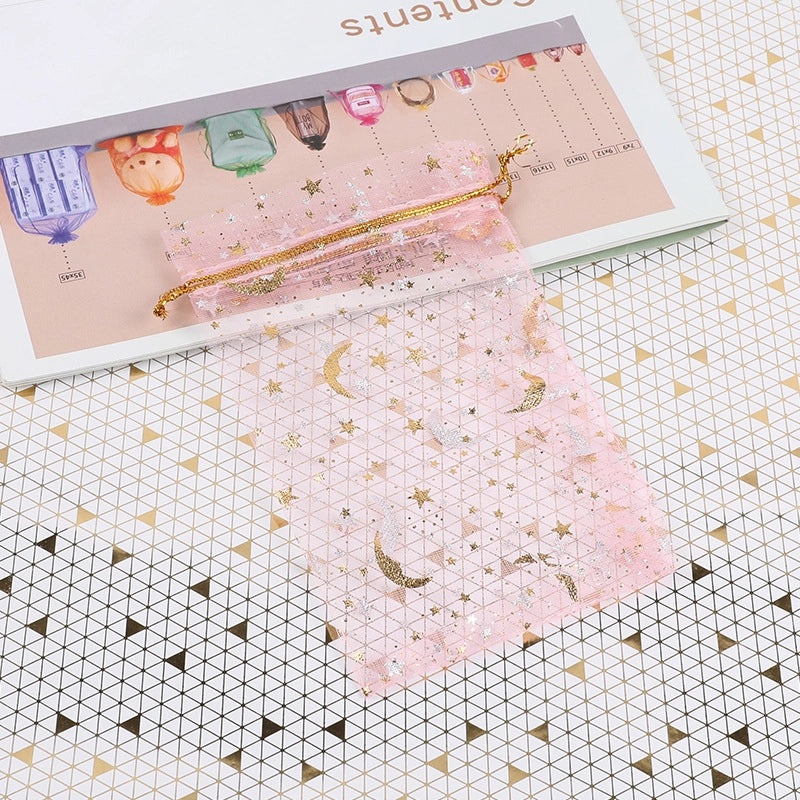 Elegant Star and Moon Organza Wrapping Bags for Daily Gifts|Gift Wrapping Supplies