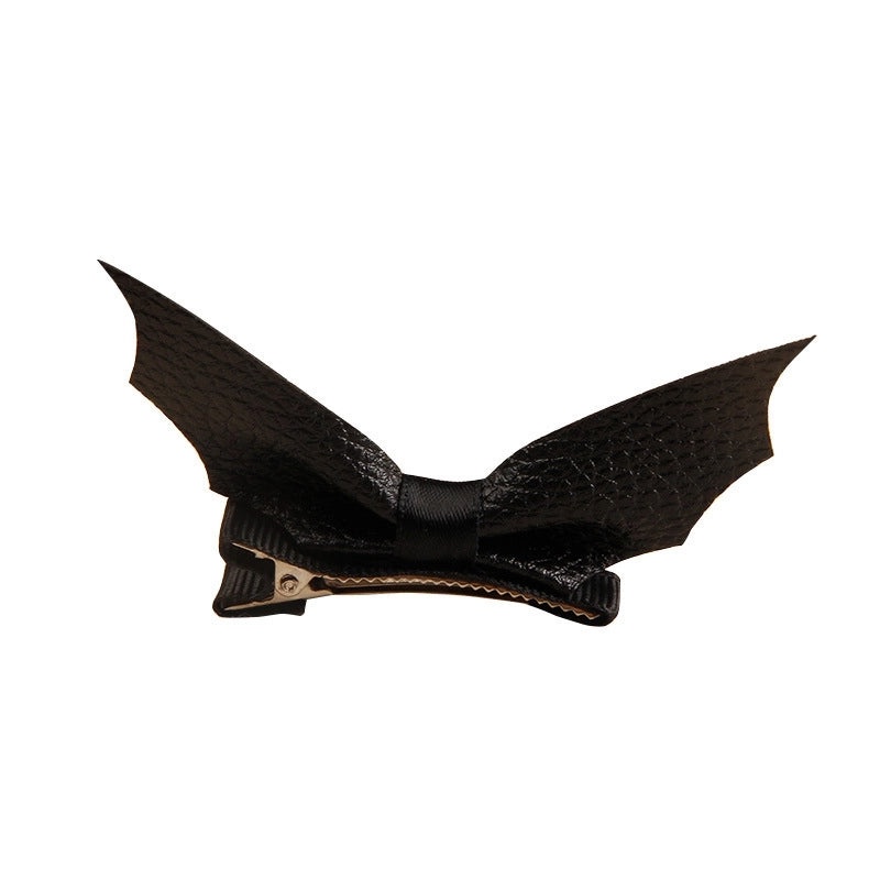 Halloween Black Bat Leather Hair Clip | Hair Accessories