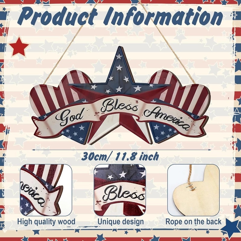 Retro American Flag Wooden Decor for Independence Day|Home Decor