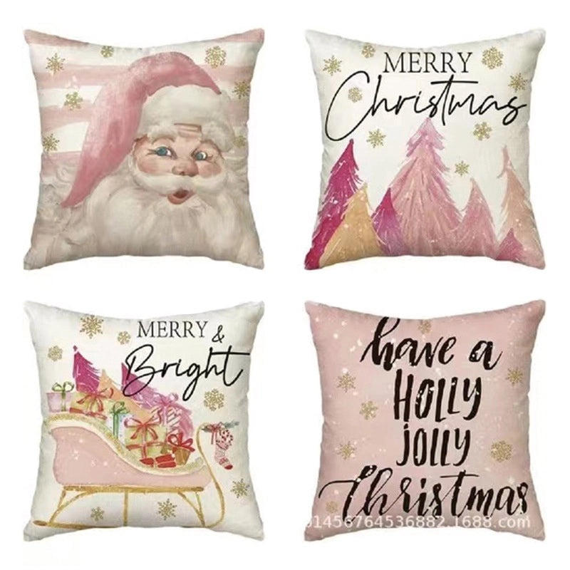 Christmas Geometric Snowflake Cartoon Cushion Cover for Couch Sofa | Home Decor & Cushions