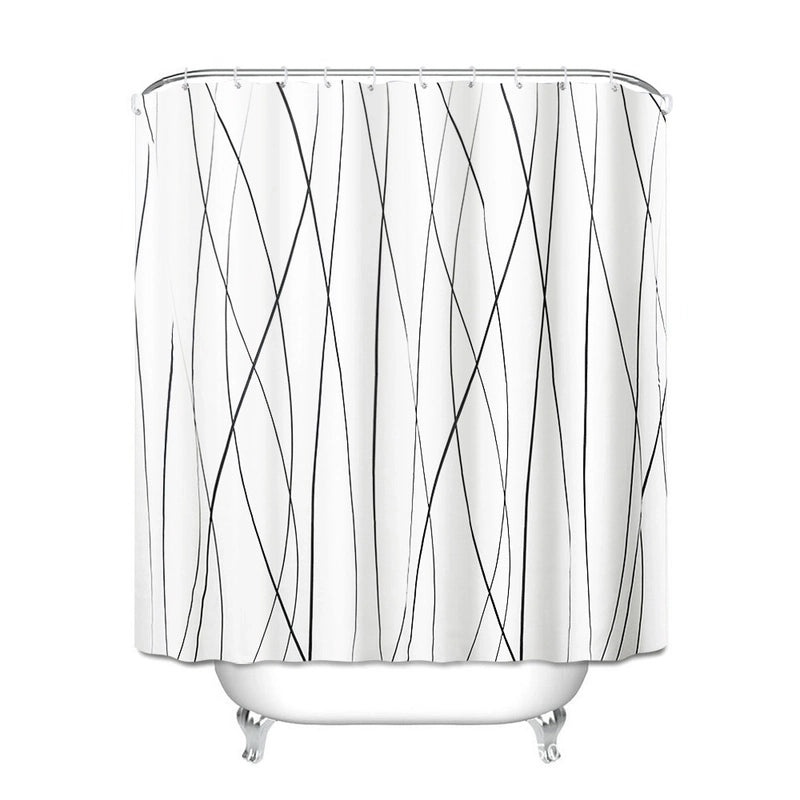 Chinoiserie Style Tropical Plant Polyester Shower Curtain | Bathroom Decor