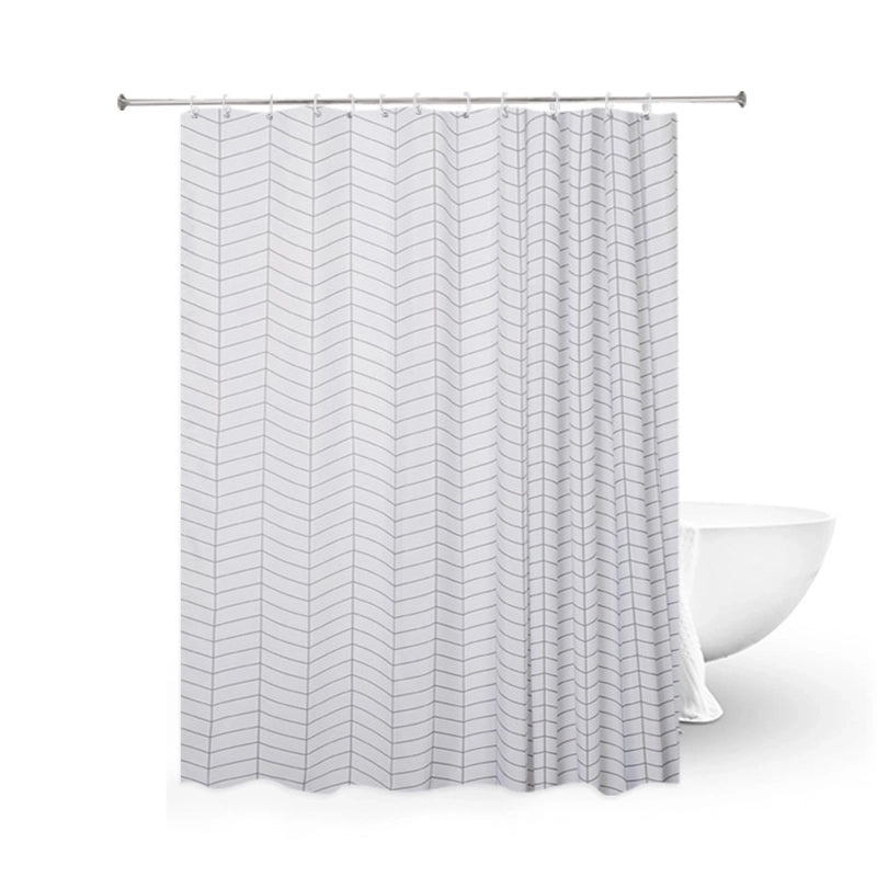 Chinoiserie Style Tropical Plant Polyester Shower Curtain | Bathroom Decor