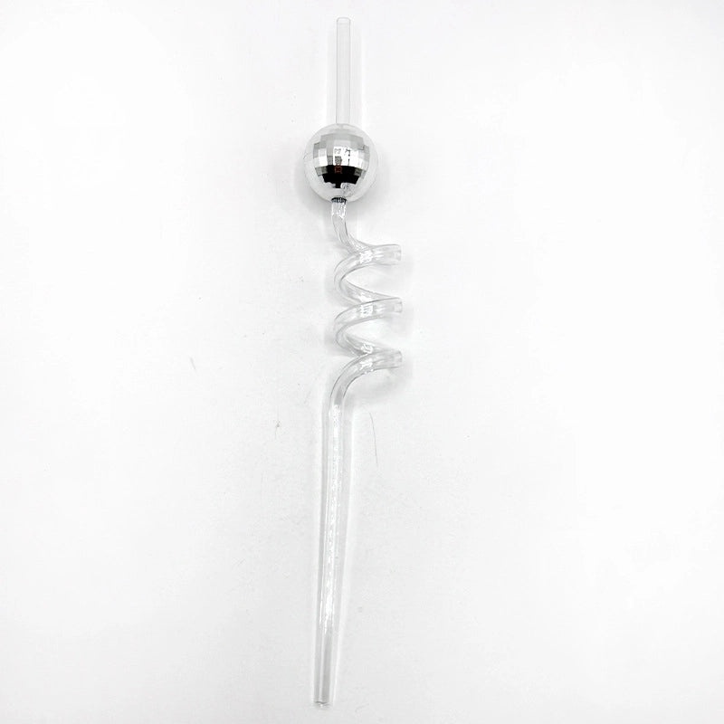 2024 New Disco Mirror Ball Mosaic Plastic Straw for Party Decoration | Party Supplies