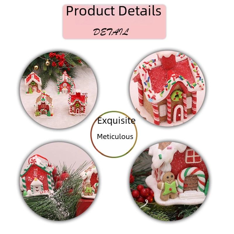 Christmas Soft Clay House Ornament Creative Desktop Decoration Small Holiday Gift Ideas|Home Decor & Seasonal Decorations