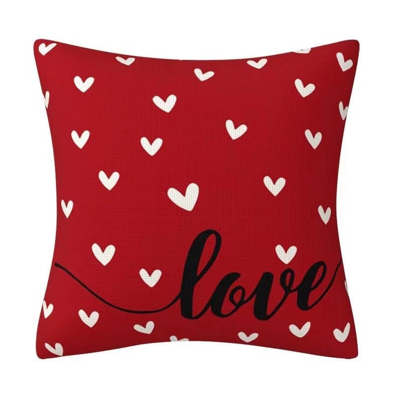 Romantic Heart Shape Linen Pillow Cases for Valentine's Day | Home Decor & Bedding