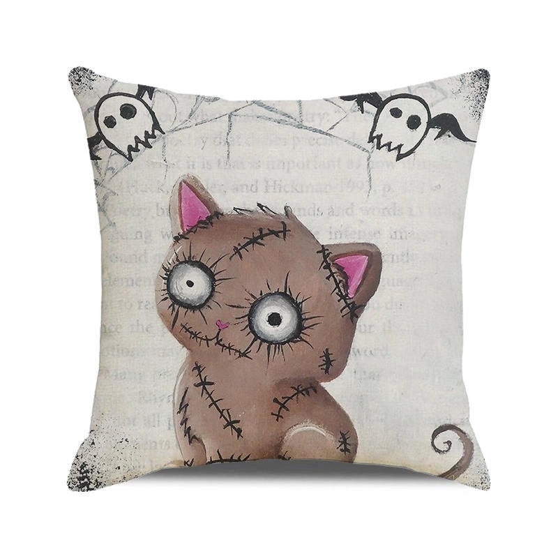 Halloween Cartoon Letter Dog Cat Plush Pillow Cushion for Couch Sofa|Home Decor