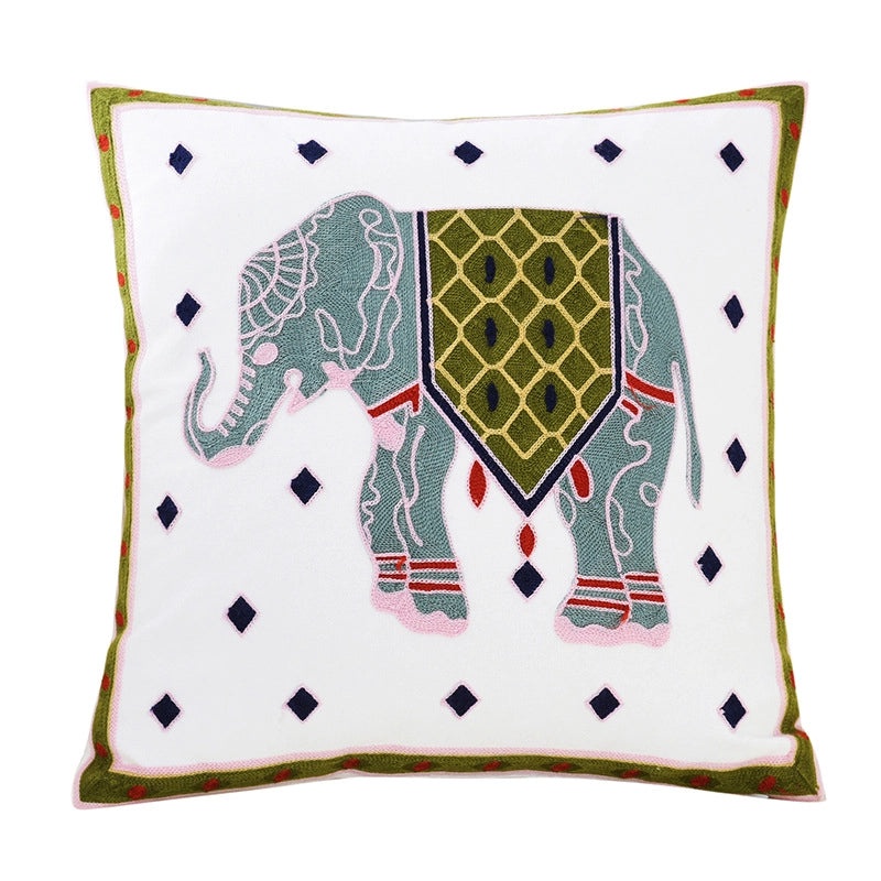 Cotton Embroidered Floral Cushion Cover for Sofa and Bedside Soft Decorative Pillow Case|Home Decor