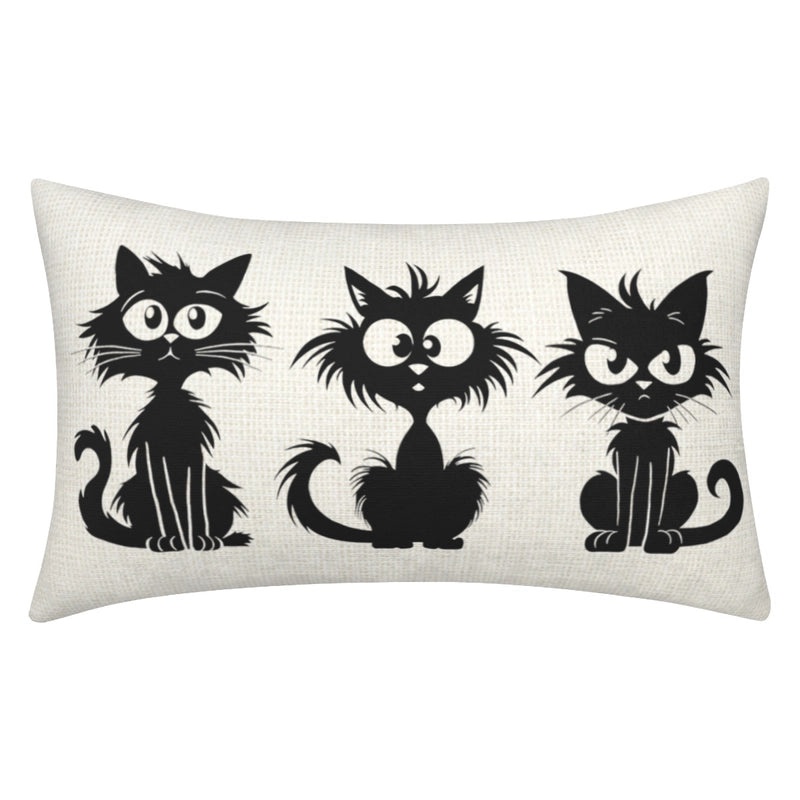 Halloween Ghost Letter Print Pillow Cover Cute Funny Polyester Case | Home Decor Pillow Covers