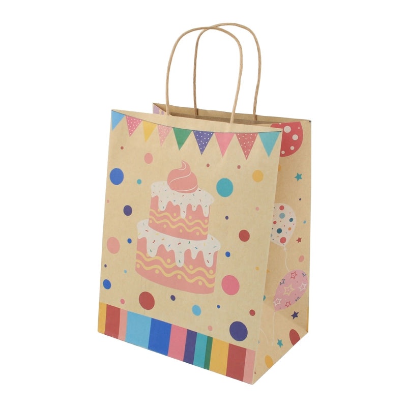 Cute Cartoon Birthday Paper Gift Bags 12 Pieces | Party Supplies