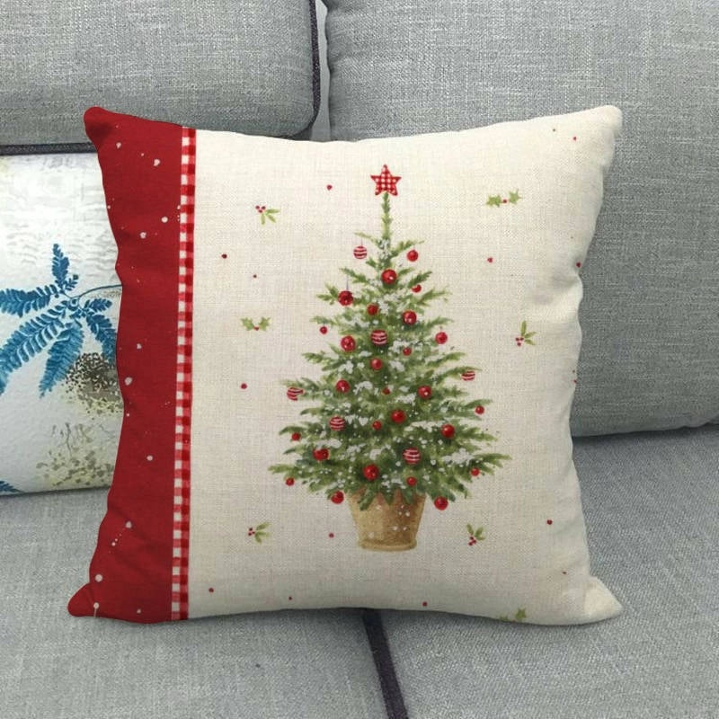Festive Cartoon Linen Pillow Covers for Couch & Sofa|Home Decor & Pillows