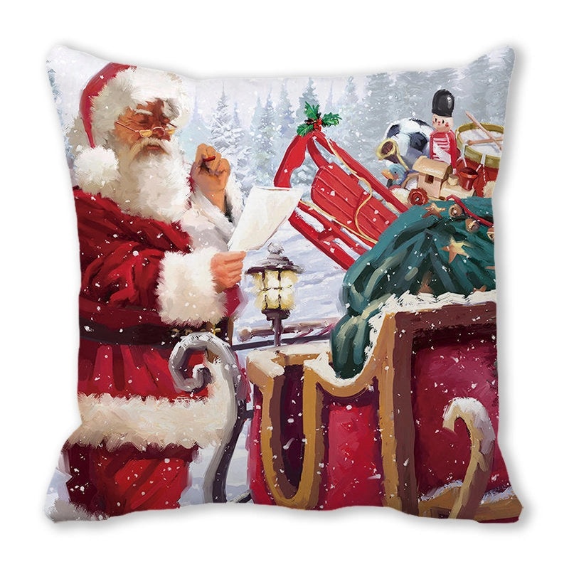 Festive Santa Pillow Covers for Couch Sofa Christmas Home Decor|Home Decor & Pillows