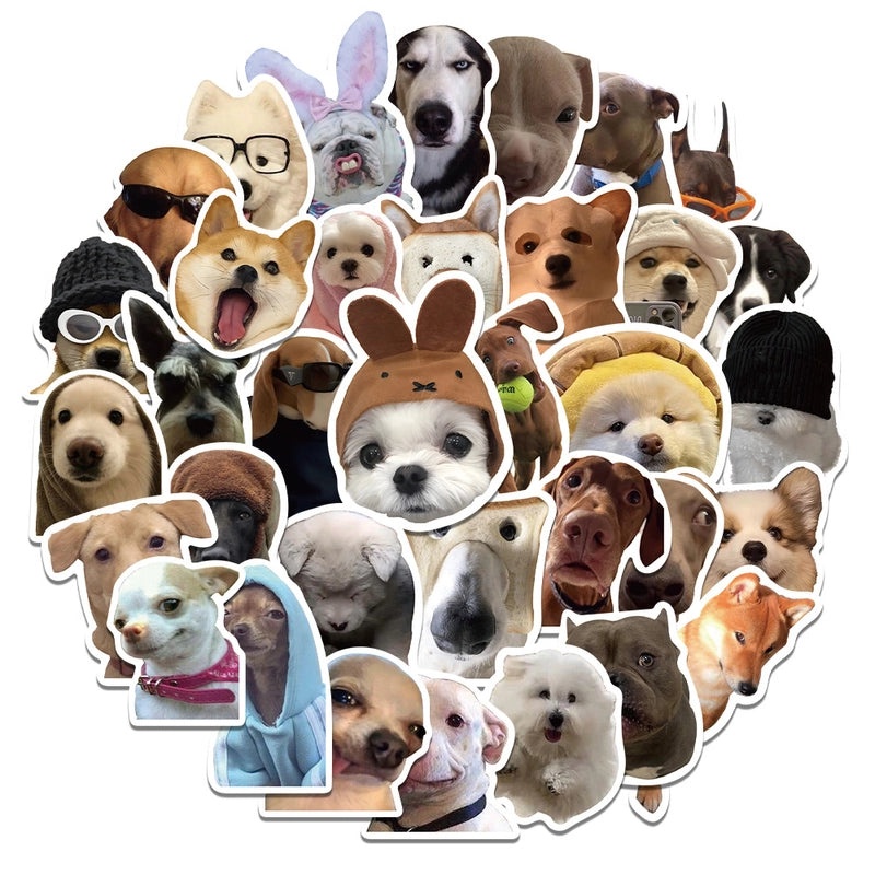 Adorable Dog PVC Sticker Set Self-Adhesive for Decoration|Home Decor & Stickers