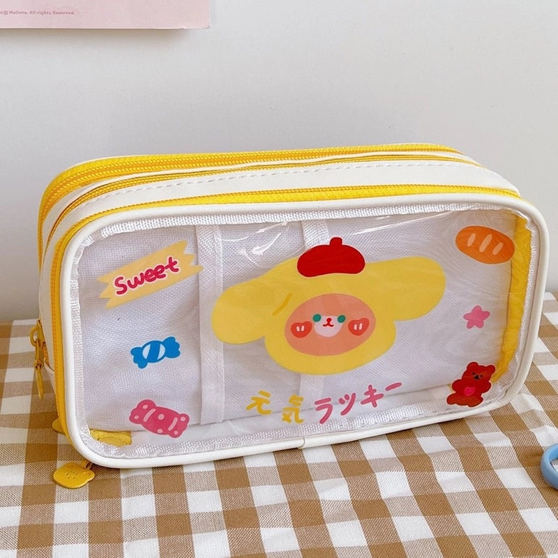 Clear Large Capacity Japanese Cartoon Pencil Case | Stationery Bags