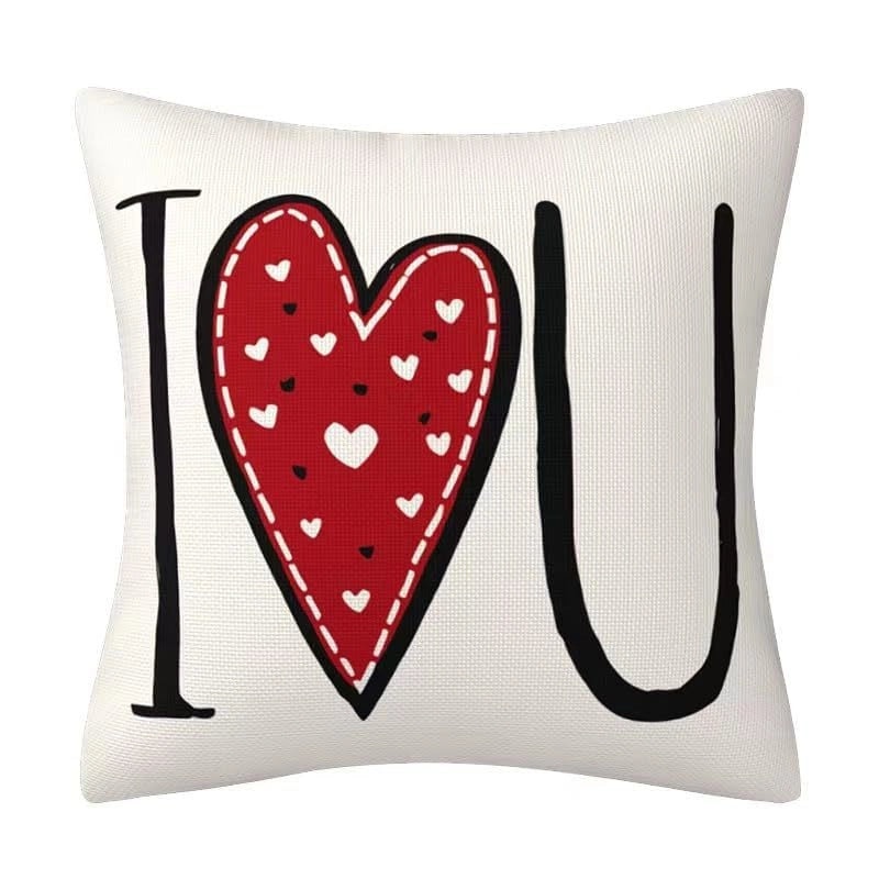 Romantic Heart Shape Linen Pillow Cases for Valentine's Day | Home Decor & Bedding