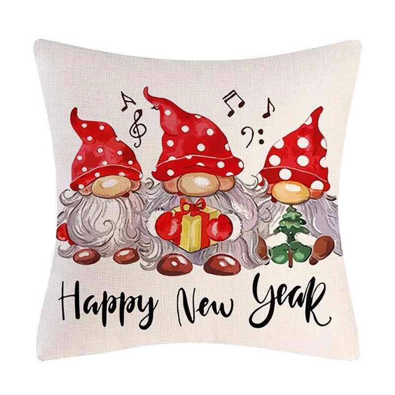 Christmas Tree Decorative Linen Pillow Covers with Festive Socks Letter Print|Home Decor Pillows