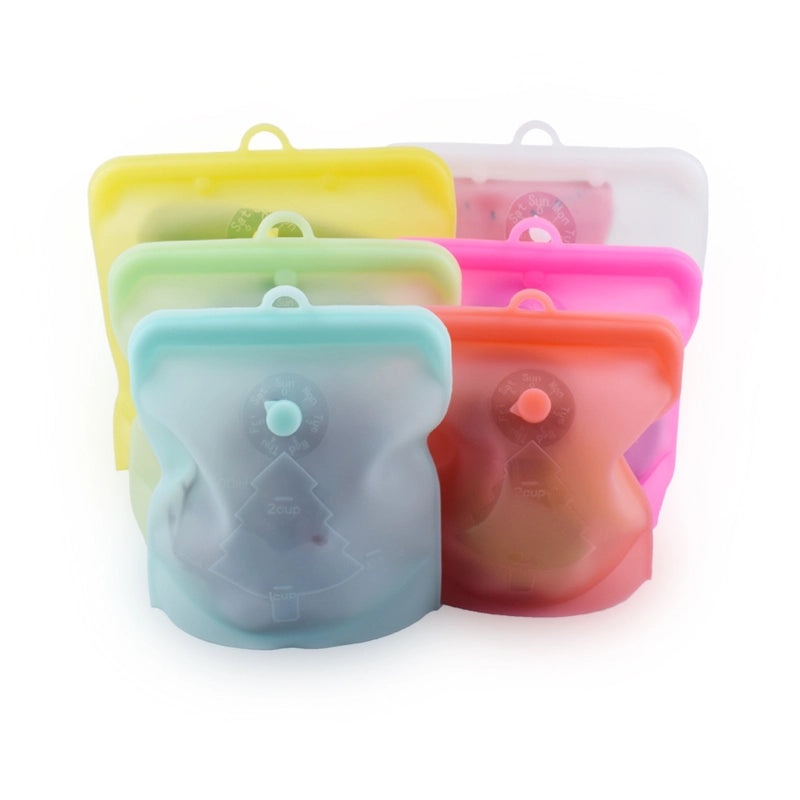 Minimalist Solid Color Silicone Freshness Protection Bag 10pcs|Kitchen Storage Bags
