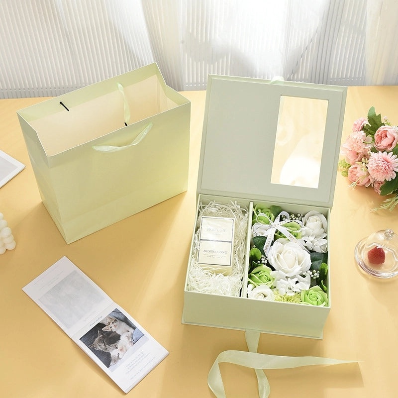 Transparent PVC Rose Gift Box with Window | Flower Gift Packaging