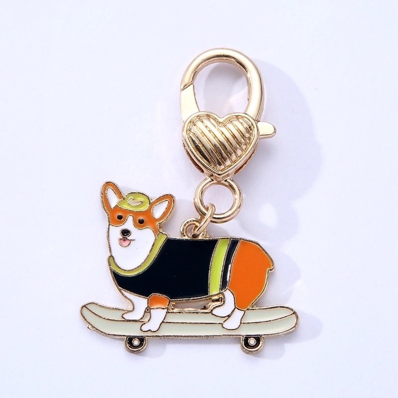 Adorable Dog Shaped Alloy Pendant with Glossy Drip Oil Finish | Pet Jewelry Accessories
